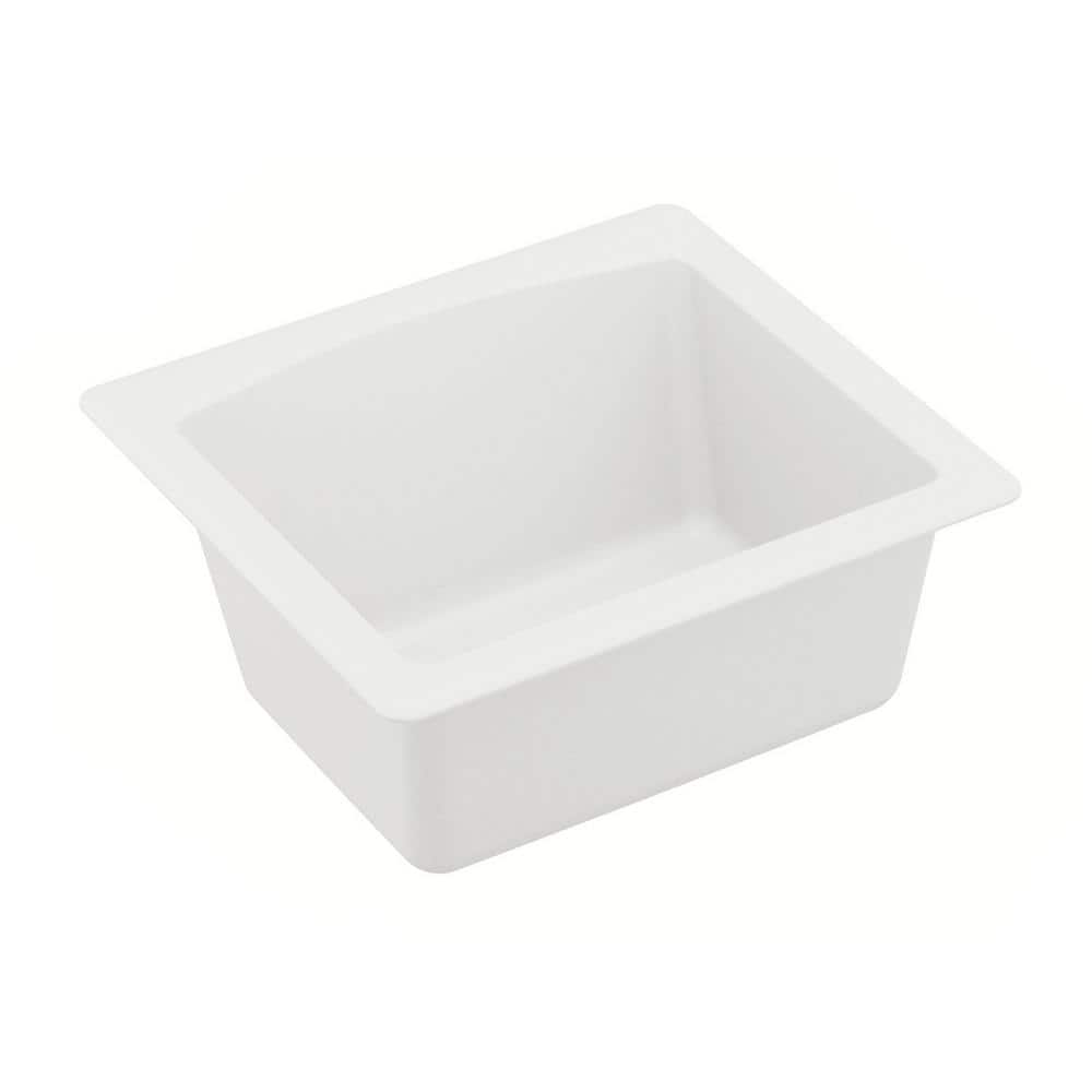 White Quartz Composite Single Bowl Drop-in Kitchen Sink