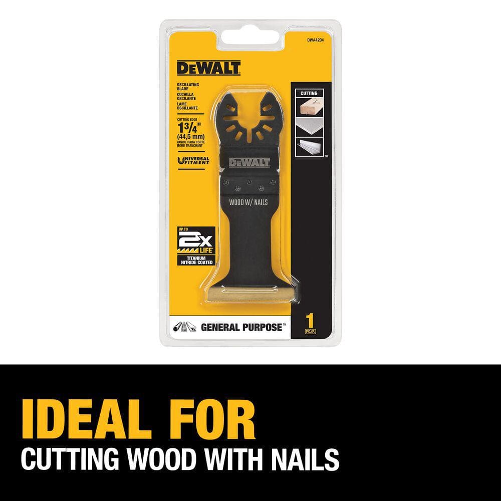 DEWALT Wide Titanium Nitride Coated Oscillating Wood with Nail Blade