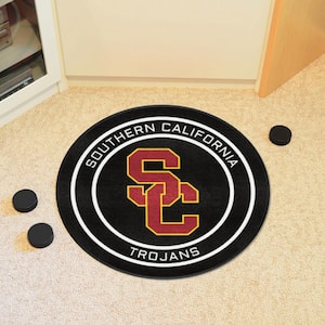 Southern California Black 2 ft. Round Hockey Puck Accent Rug