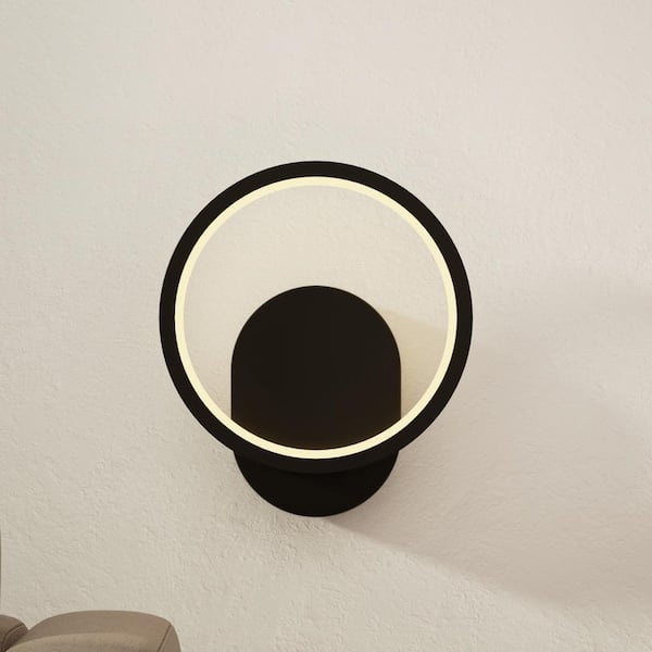 LANSEKI Calera Modern 1-Light Matte Black Dimmable LED Wall Sconce