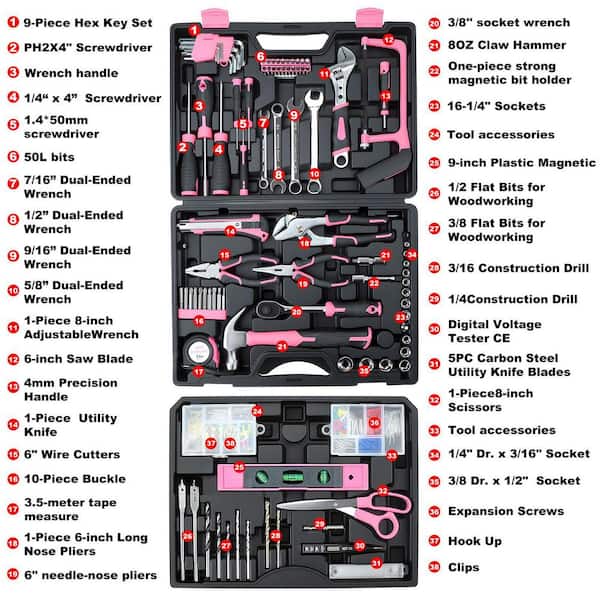 Laybus 412-Piece Premium Steel Home Repair Tool Kit, Storage