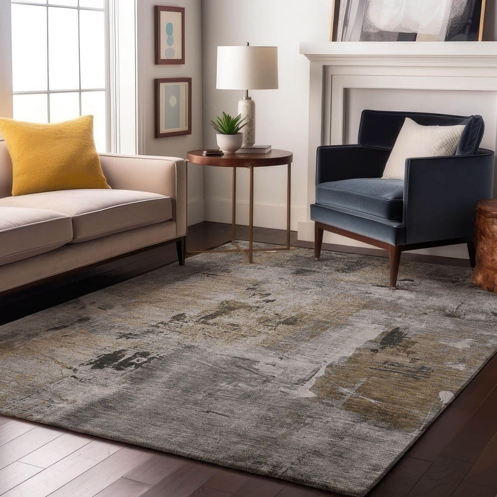 Mayfield Premium Machine Washable Abstract AMF989 Gray 8 ft. x 10 ft. Area Rug price history on PriceWatchPro