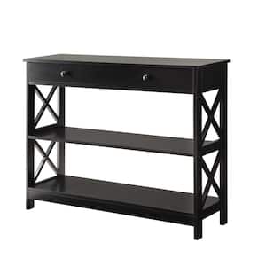 Oxford 40 in. Black Standard Rectangle Composite Console Table with 1-Drawer