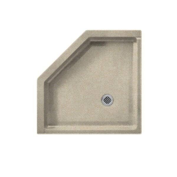 Swanstone Neo Angle 38 in. x 38 in. Single Threshold Shower Floor in Winter Wheat-DISCONTINUED