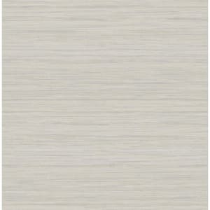 Barnaby Light Grey Faux Grasscloth Light Grey Paper Strippable Roll (Covers 56.4 sq. ft.)