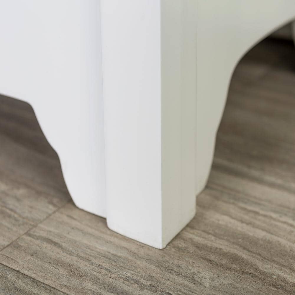 White 52" Wood TV Media Stand with Cabinets