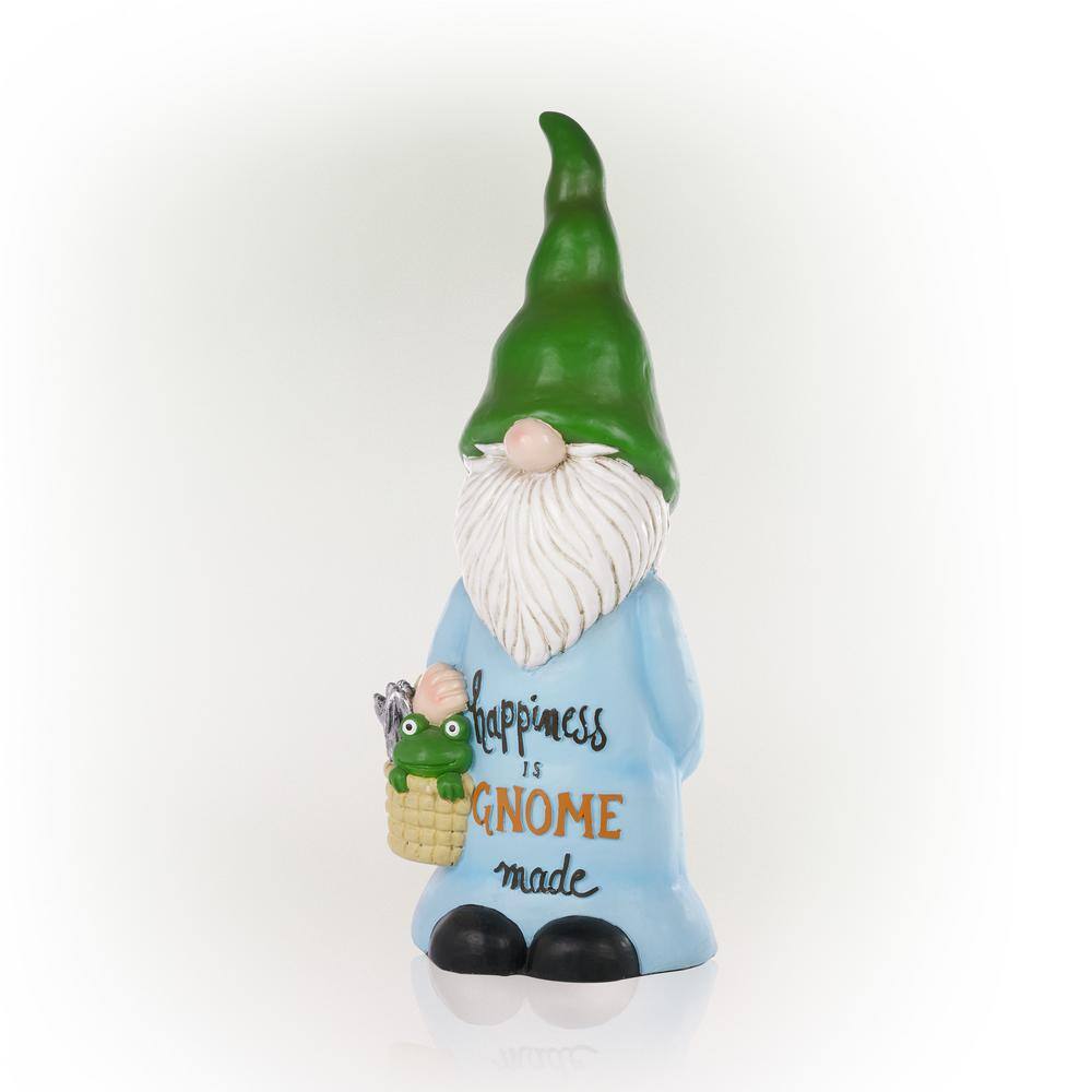24" Multicolor Polyresin Garden Gnome with Frog Basket