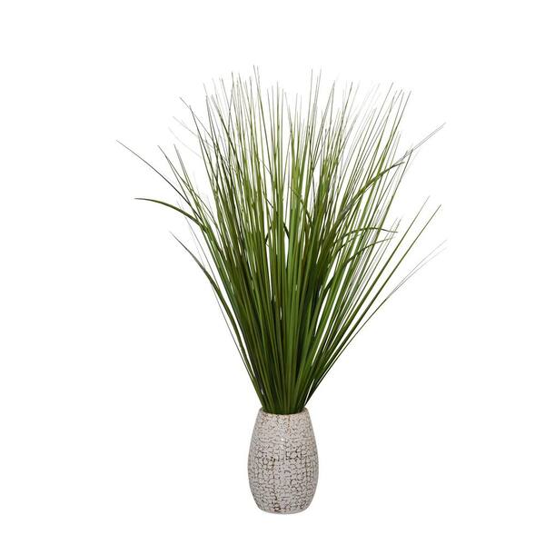 Unbranded 30 in. Artificial Foliage in Crackled Ceramic Pot