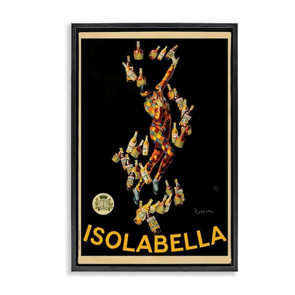 Stupell Industries Isolabella Vintage Ad by Vintage Poster Black Floater Frame Food Graphic Art Print 25 in. x 17 in.