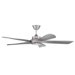 Captivate 52 in. Dual Mount Indoor 6-Speed Brushed Polished Nickel Finish Ceiling Fan with Remote/Wall Control Included