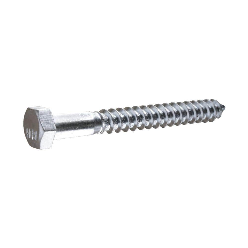 Everbilt 5/16 in. x in. Hex Zinc Plated Lag Screw (50-Pack) 801460 The  Home Depot