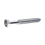 3/8 in. x 4 in. Hex Zinc Plated Lag Screw (25-Pack)