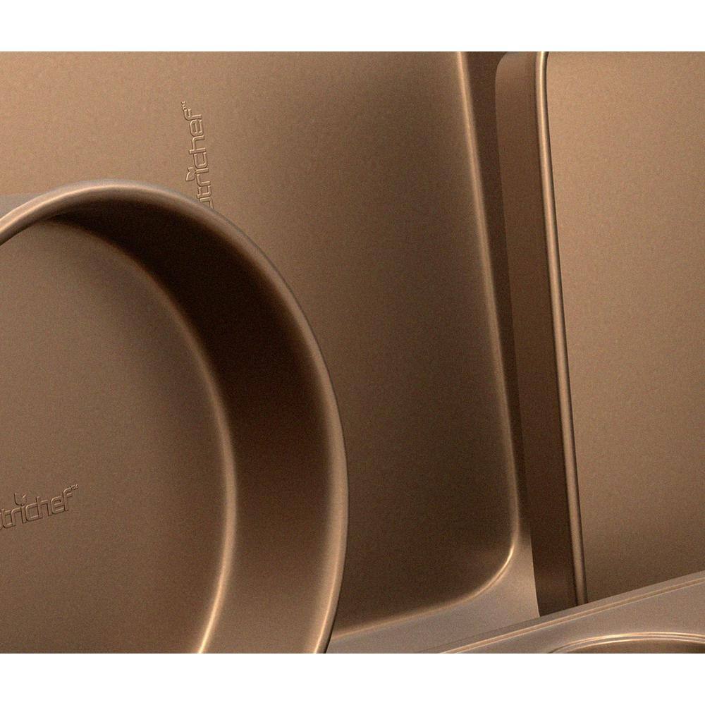 NutriChef 6-Piece Gold Nonstick Carbon Steel Bakeware Set