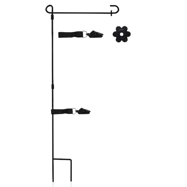 Anley 37 In X 14 Wrought Iron Garden Flag Stand Upgraded Version Reinforced Holder A Flagpole 8mm The Home Depot - Large Garden Flag Stand 28 X 40