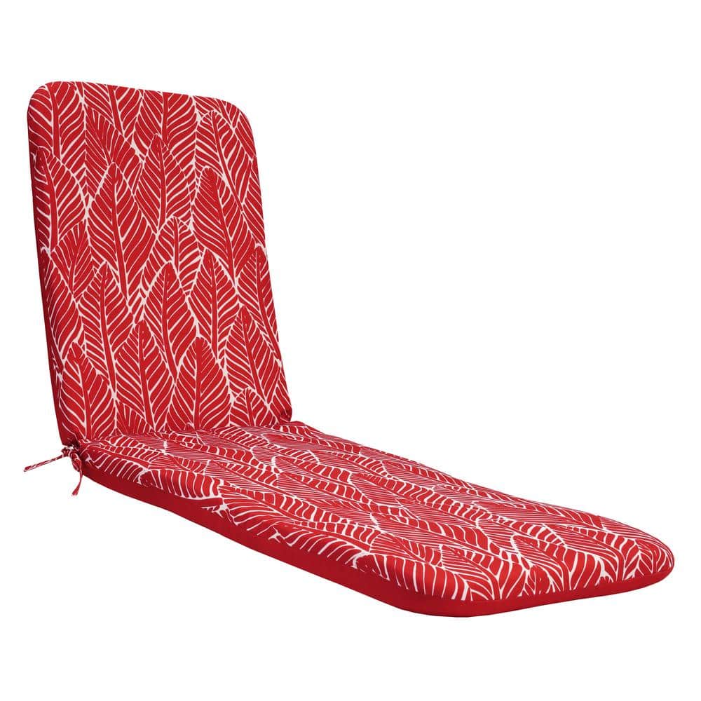 Habitat Ruby Red Outdoor Red Chaise Lounge Cushion 73 in. L x 22 in. W