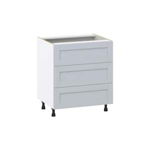 Cumberland Light Gray Shaker Assembled Base Kitchen Cabinet with 3 Drawers (30 in. W x 34.5 in. H x 24 in. D)