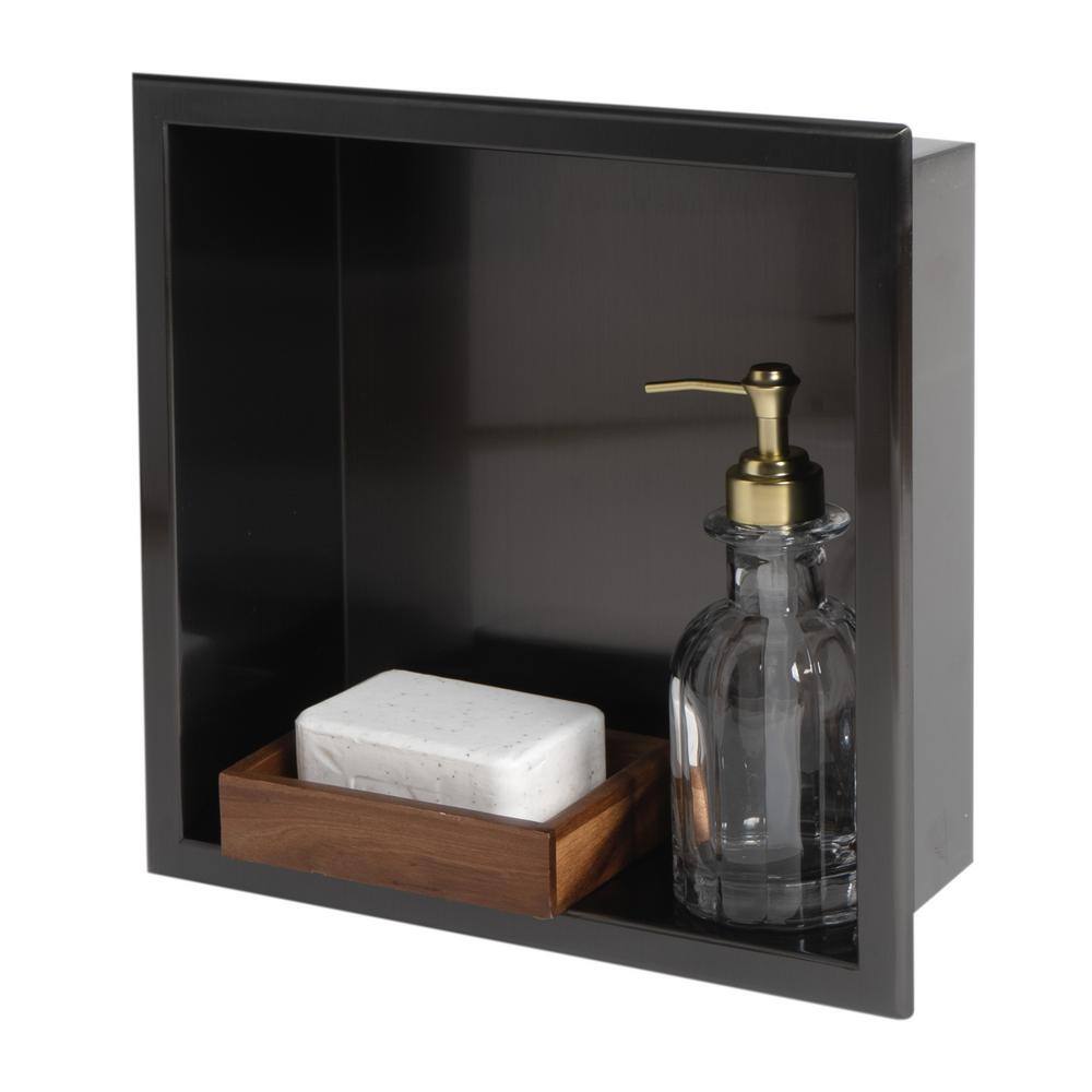 Brushed Black Stainless Steel Wall Mount Shower Niche