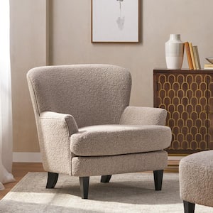 Warm Stone Gray Polyester Arm Chair (Set of 1)