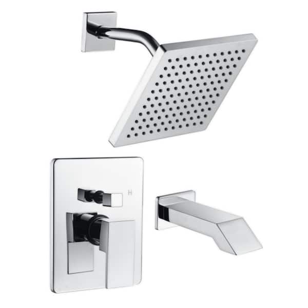 Ultra Faucets Icon Single-Handle 1-Spray Tub and Shower Faucet 1.8 GPM in. Polished Chrome (Valve Included)