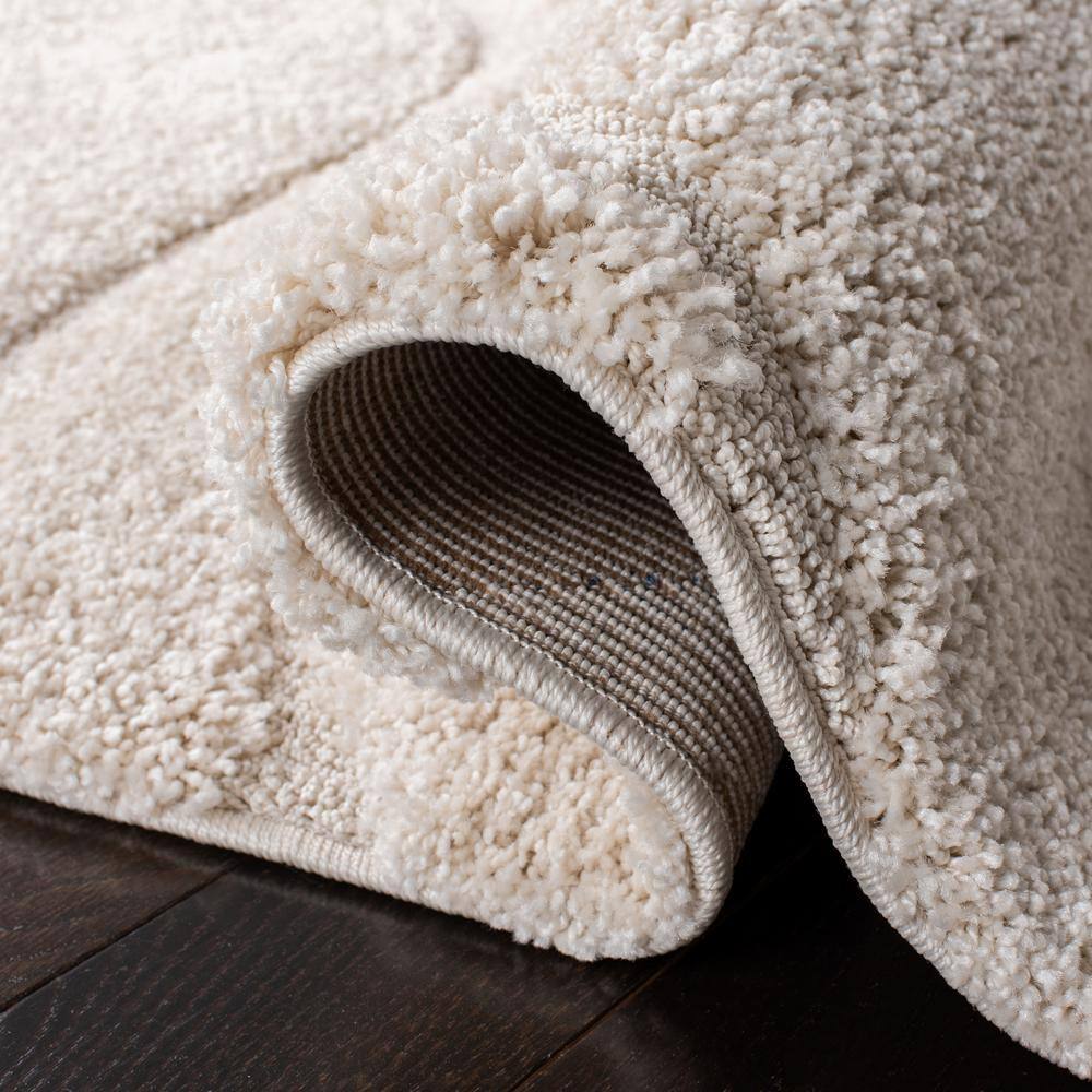 Creme Shag 2'3" x 9' Synthetic Runner Rug