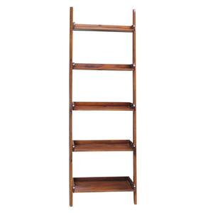 75.5 in. Espresso Wood 5-shelf Ladder Bookcase
