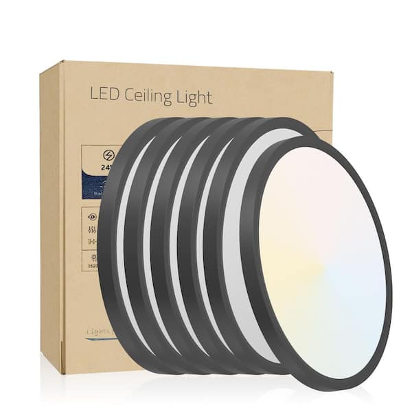 Modern Adjustable White Dimmable Color 24-Watt Equivalent Housing Required Integrated LED Recessed Lighting Kit 6-Pack