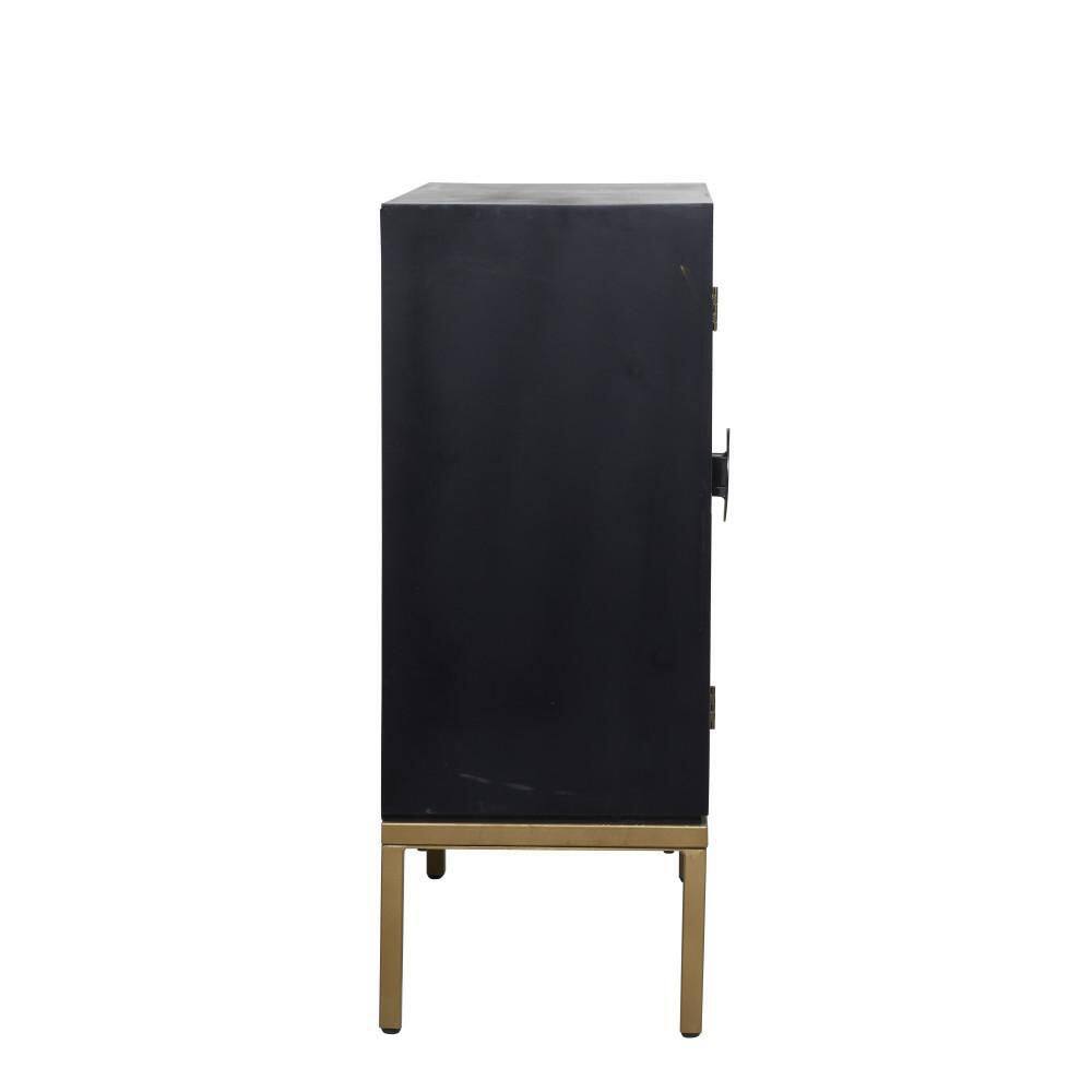 Black and Bronze Ripple Design 2-Door Cabinet