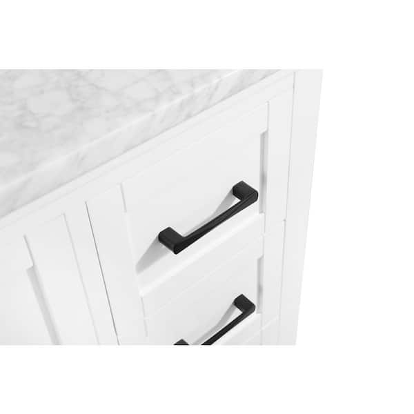 Home Decorators Collection Merryfield 43 in. W x 22 in. D x 35 in. H Single  Sink Freestanding Bath Vanity in White with Carrara Marble Top  19112-VS43-WT - The Home Depot