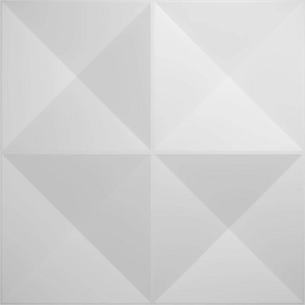 White Textured 3D PVC Wall Panel, 11 7/8" x 11 7/8"