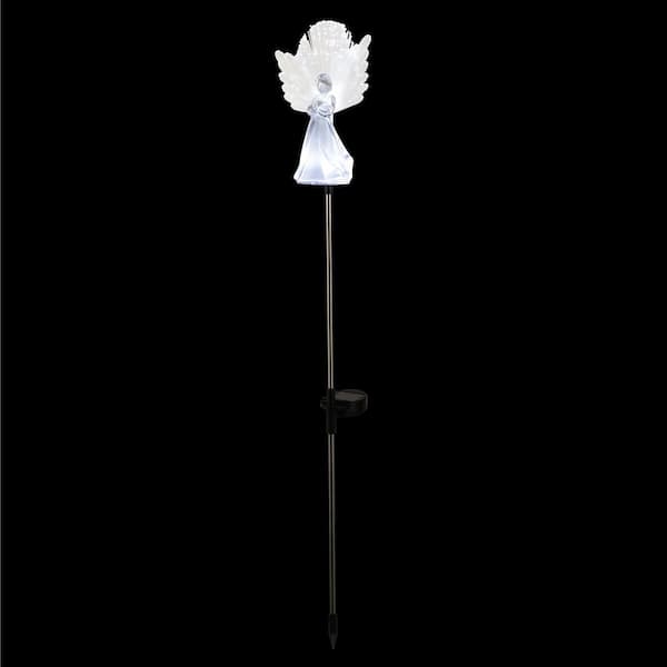 37 in. Tall Solar Angel Garden Stake with Fiber Optic Wings and LED Lights, Set of 2