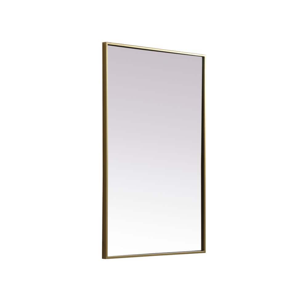 Elegant Brass Framed Full Length Rectangular Bathroom Mirror