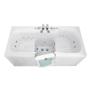 Big4Two 80 in. Whirlpool and Air Bath Walk-In Bathtub in White, Foot Massage, Right Door, Fast Fill Faucet, Dual Drain