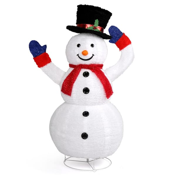 Karl Home 47 In. White Christmas Snowman Decor With Lights And Taking 