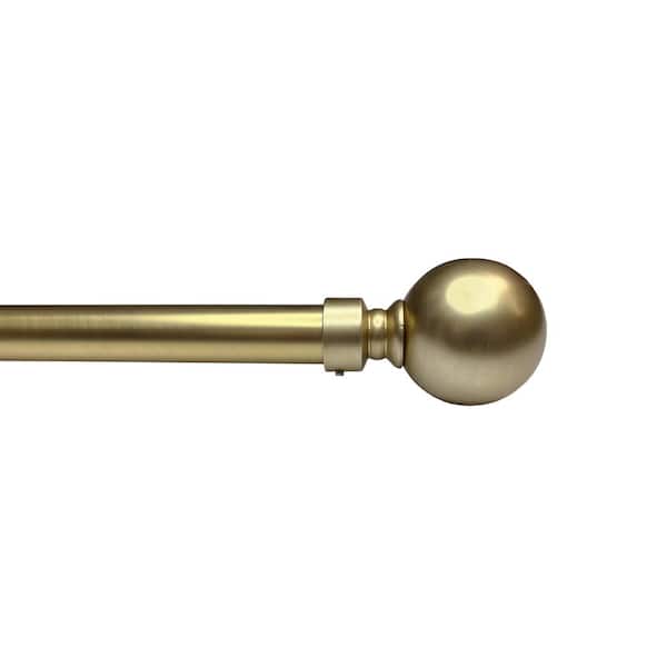 Versailles Home Fashions Escencial 36 in. - 72 in. Adjustable Single 1 in. diam. Orb Rod in Gold