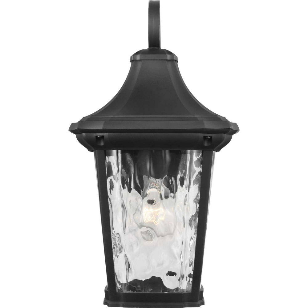 Black Dimmable Outdoor Lantern with Water Glass Shade
