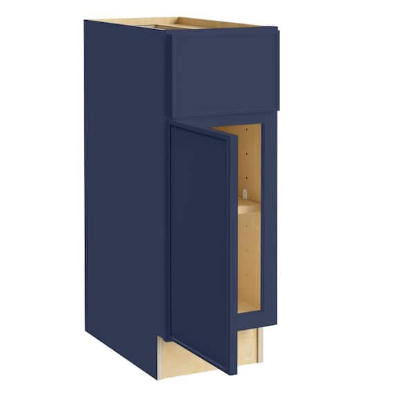 Home Decorators Collection Franklin 21 in. W x 21 in. D x 34.5 in. H Assembled Plywood Base Bath Cabinet in Vessel Blue with Soft Close LH