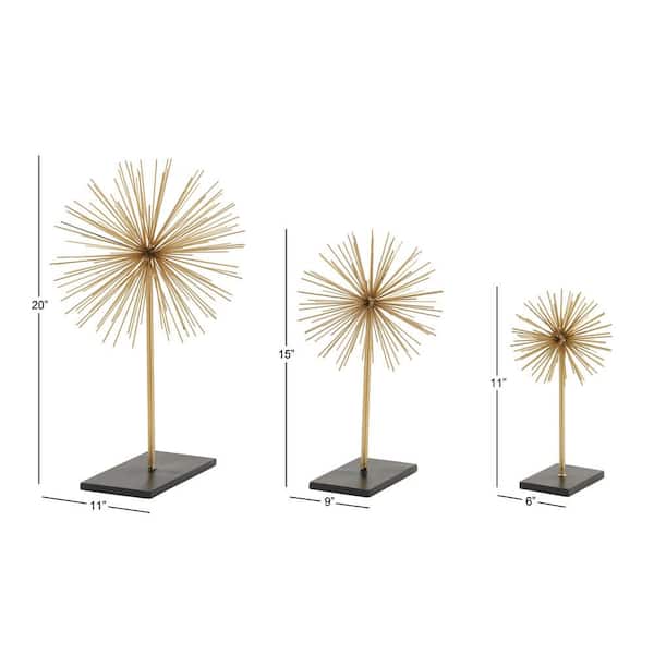 工芸品 COSMO 3D art CRYTAL CosmoLiving by Cosmopolitan Gold Metal Starburst Sculpture