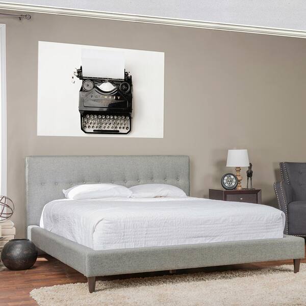 Baxton Studio Ethel Gray King Upholstered Bed