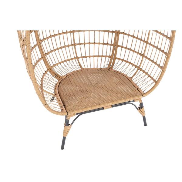 Cesicia Patio Oversized Brown Wicker Outdoor Lounge Chair Egg