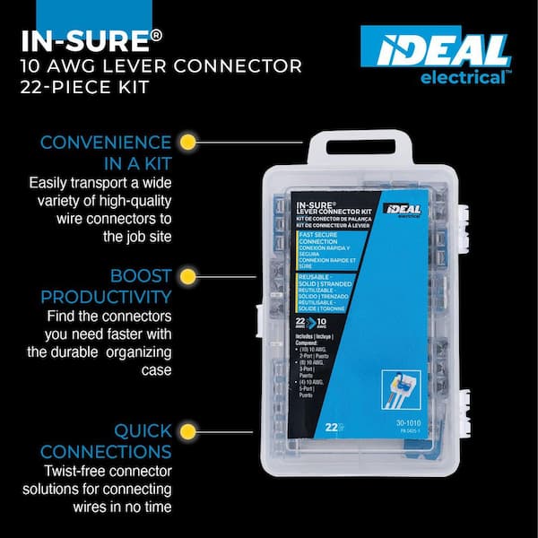 In-Sure 10 AWG Lever Connector Kit, 22-Pieces