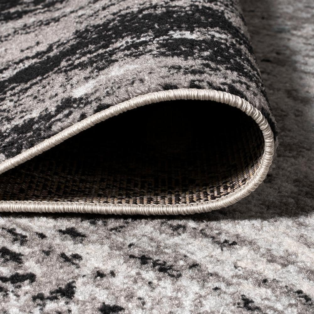 Storm Abstract Reversible Area Rug in Gray/Cream - Easy Care