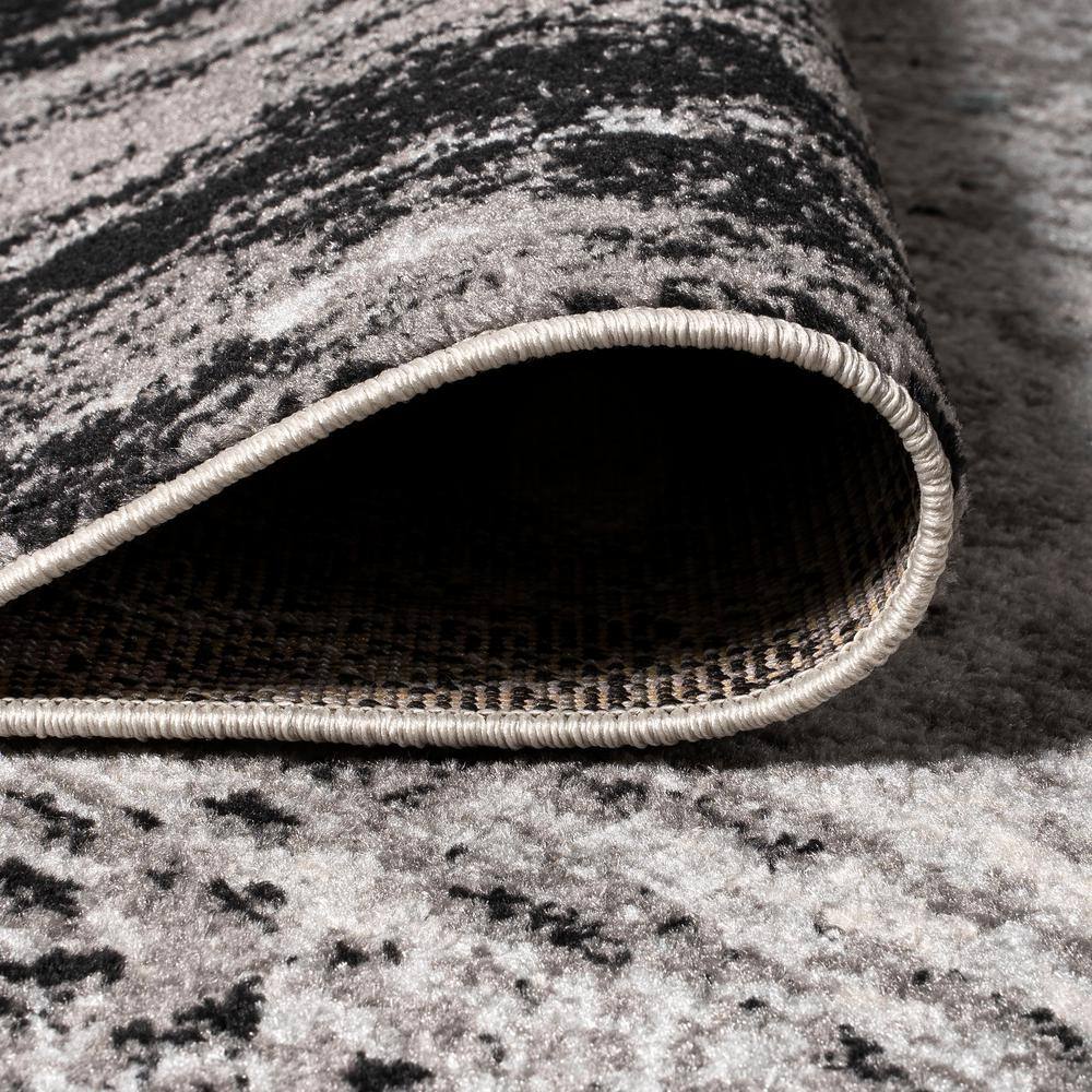 Storm Gray and Cream Abstract 3x5 Area Rug
