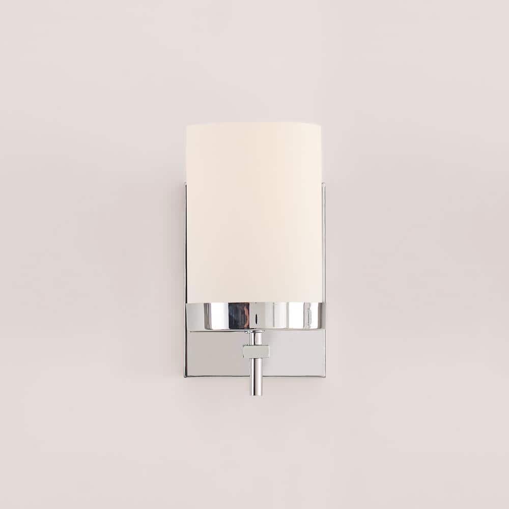 Zire Minimalist Chrome Cylinder Wall Sconce, Direct Wired