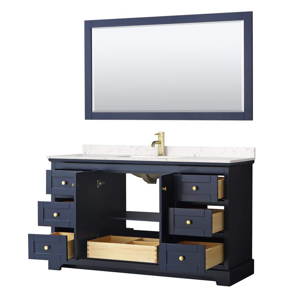 Avery 60'' Dark Blue Marble Top Single Vanity