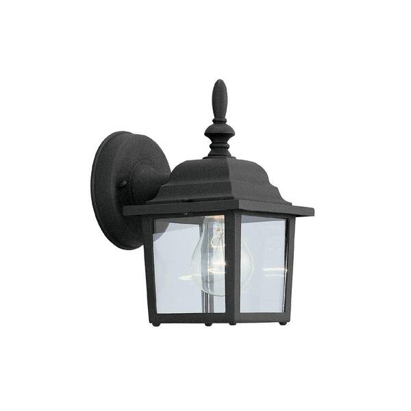 Designers Fountain Builder Cast Aluminum 1-Light Black Outdoor Incandescent Wall Lantern Sconce