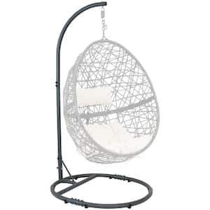 76 In. Egg Chair Stand with Extra-Wide Round Base and Powder-Coated Steel Construction