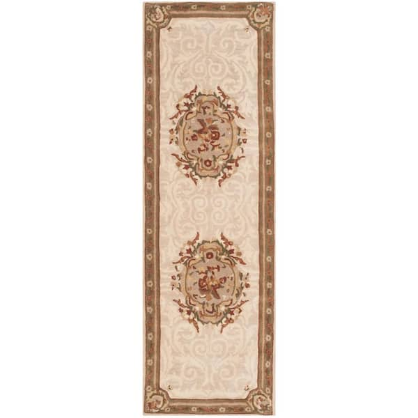 SAFAVIEH Empire Ivory/Light Gray 3 ft. x 12 ft. Border Runner Rug