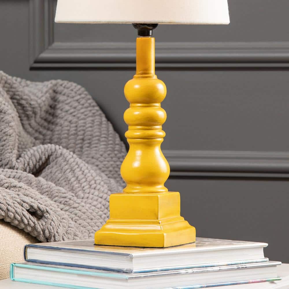 Conrad 18.5" Yellow Resin Table Lamp with White Shade