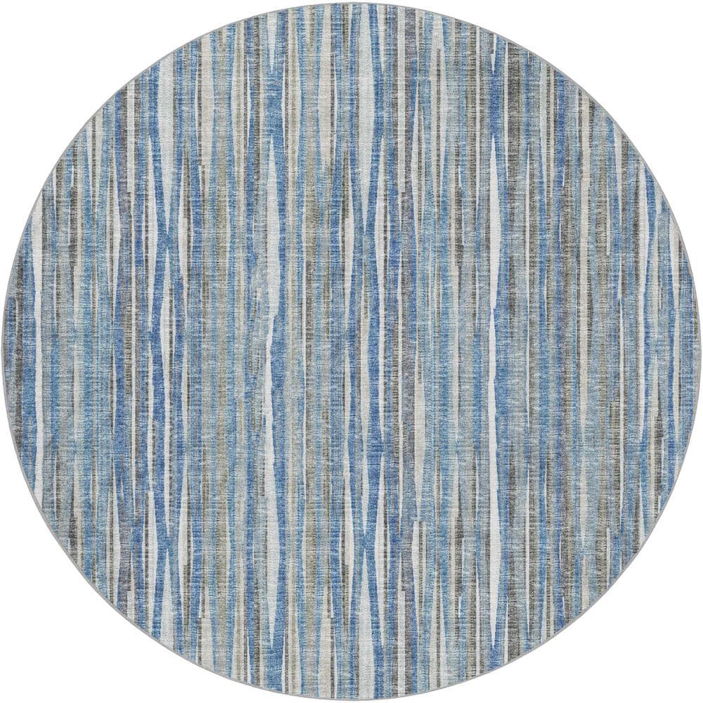 Dream Shag Premium Machine Washable Abstract ADS31 Blue 8 ft. x 8 ft. Round Rug price history on PriceWatchPro