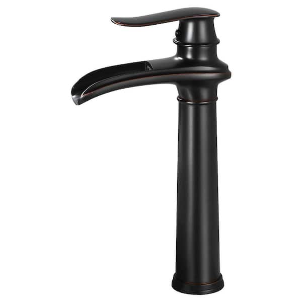 Waterfall Single Handle Single Hole Bathroom Vessel Sink Faucet Bathroom Sink Faucet in Oil Rubbed Bronze